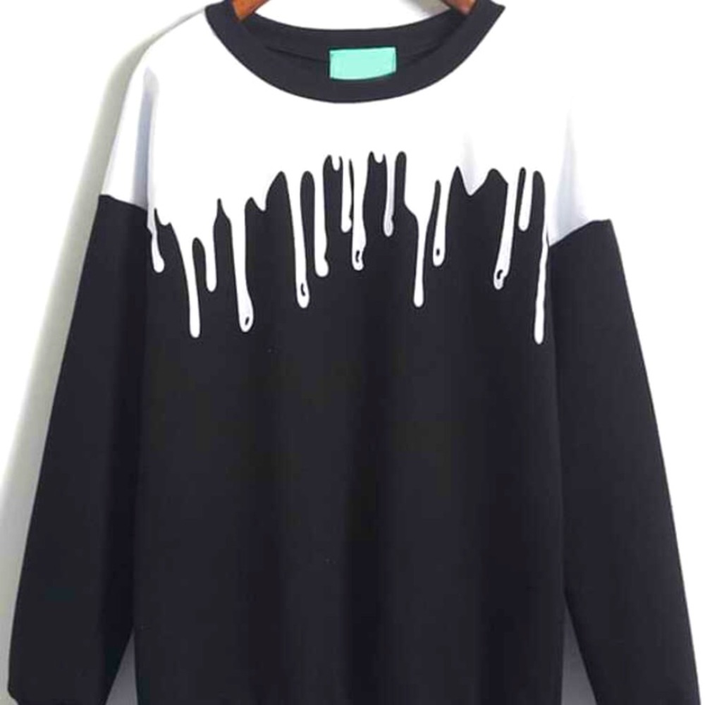 Light Drippy Streetwear Casual Crewneck